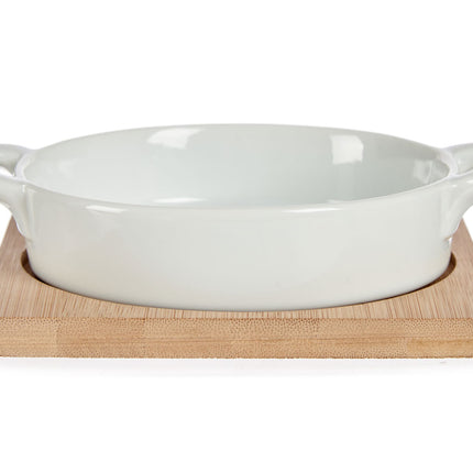 Servierschale mit Bambusuntersetzer – 12,5 cm – Stilvoll und praktisch