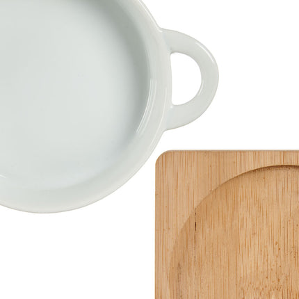 Servierschale mit Bambusuntersetzer – 12,5 cm – Stilvoll und praktisch