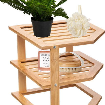 5Five Badregal mit 2 Ablagen – 26 x 23 x 26 cm – Bambusholz