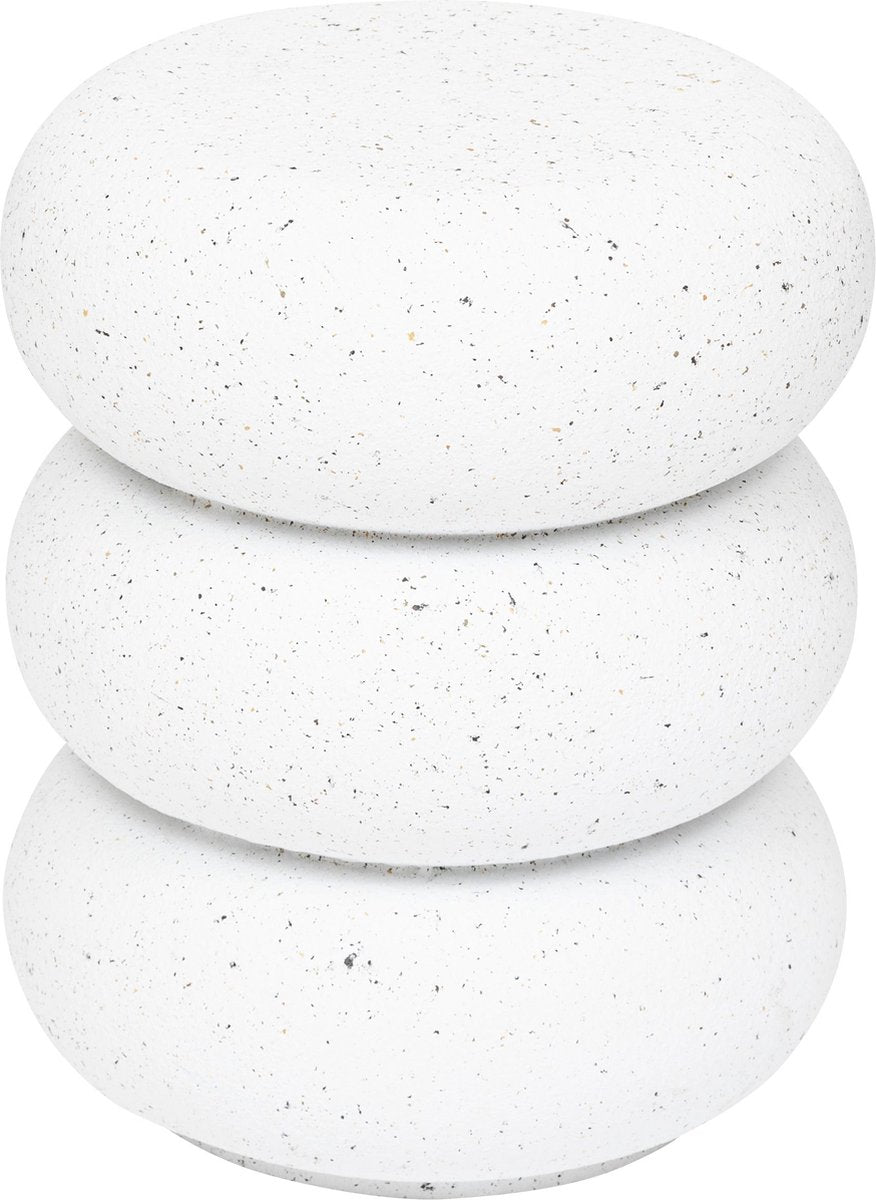 Atmosphera Stonento bijzettafel totem – wit, terrazzo-look, Ø 35 x 43 cm