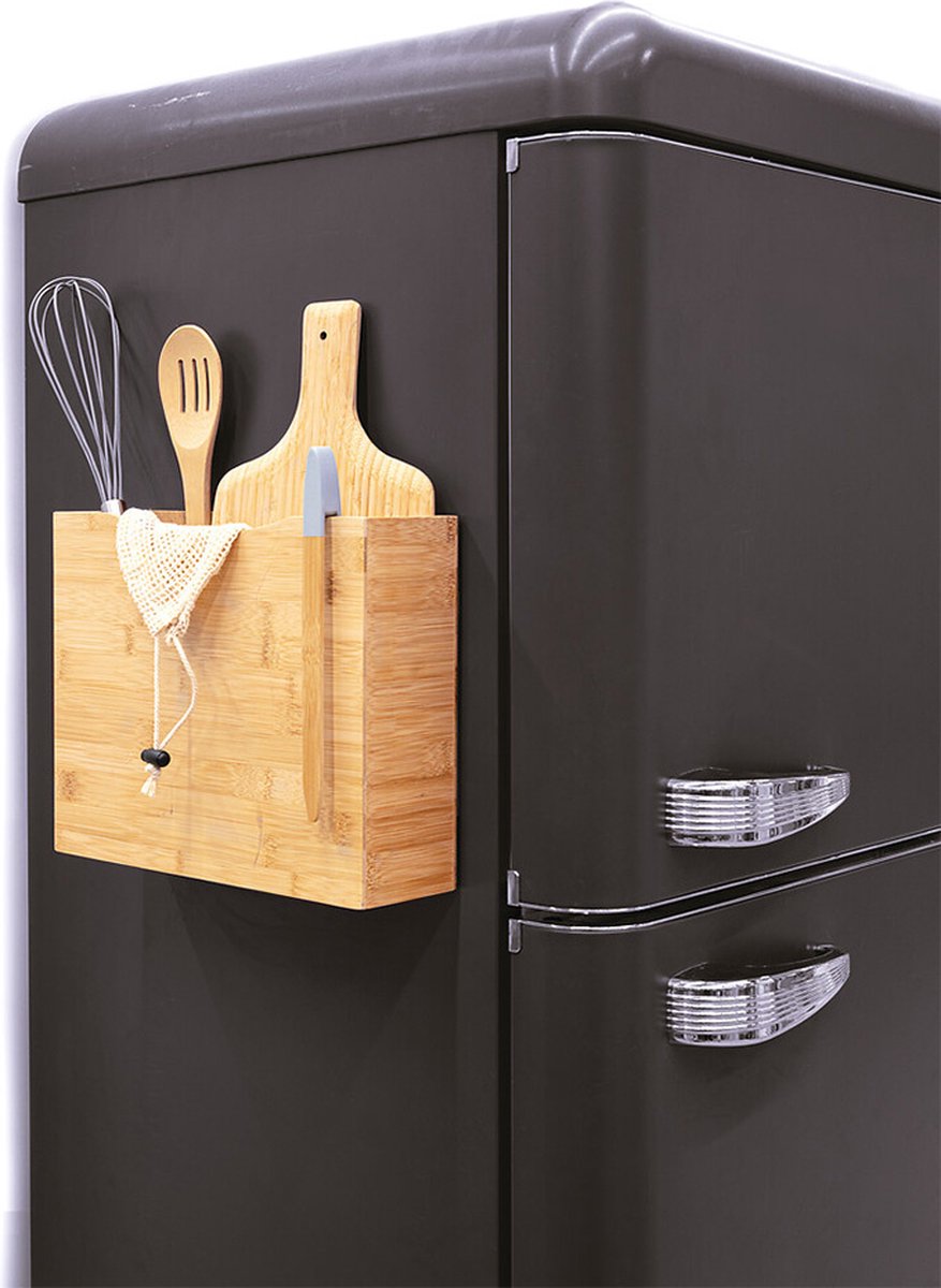 5Five magnetische bamboe bakjes voor de koelkast – kruiden en keukengerei