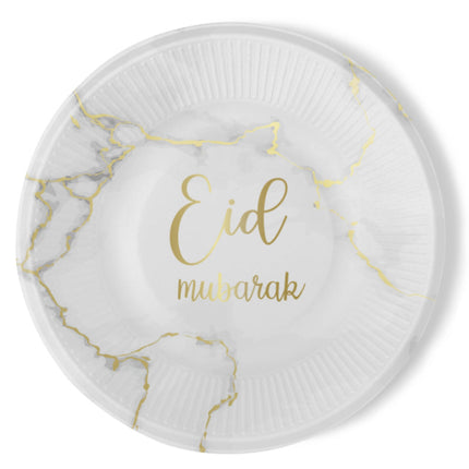 Eid mubarak borden marmer goud (6 stuks)