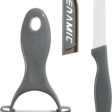 5Five - Küchenhelfer-Set - Sparschäler mit Kartoffelmesser - grau - Kunststoff