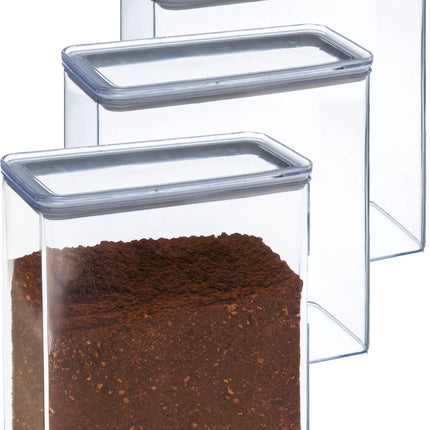 5Five Vorratsdose - 5x - Küche/Lebensmittel - Kunststoff - 3000 ml - luftdichter Deckel - transparent - 20 x 10 x 20 cm