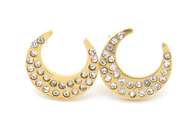 Oorbellen Moon with crystals