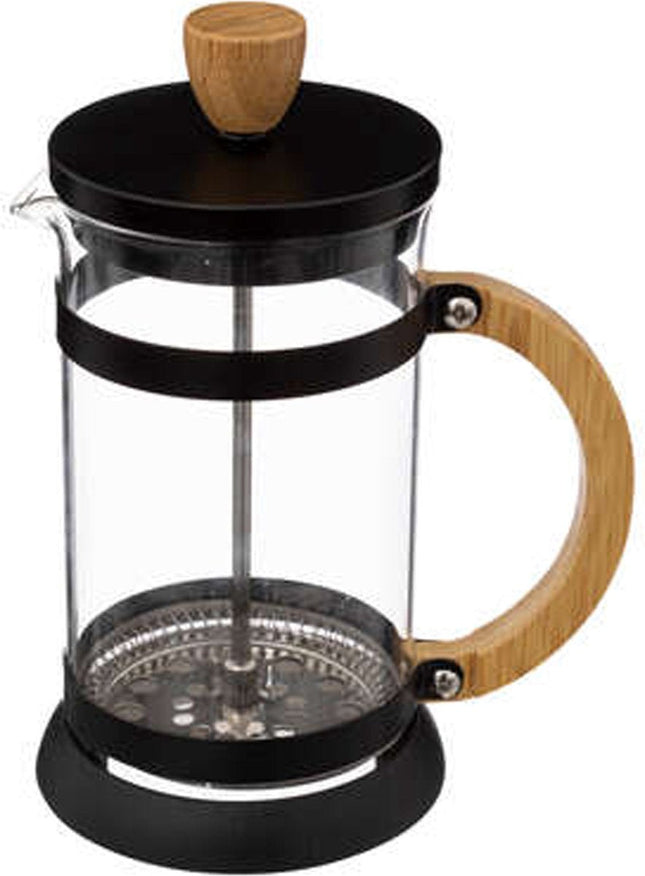 5Five Kaffeebereiter French Press Kaffeemaschine - 600 ml - Glas/Edelstahl - Kaffeemaschine für frischen Kaffee - 14 x 10 x 19 cm