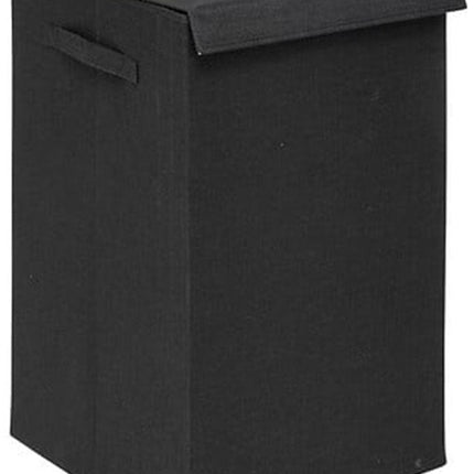 5Five Eureka sorteer wasmand - 74 liter - zwart - 37 x 37 x 60 cm - MDF/Polyester stof - met afsluitklep