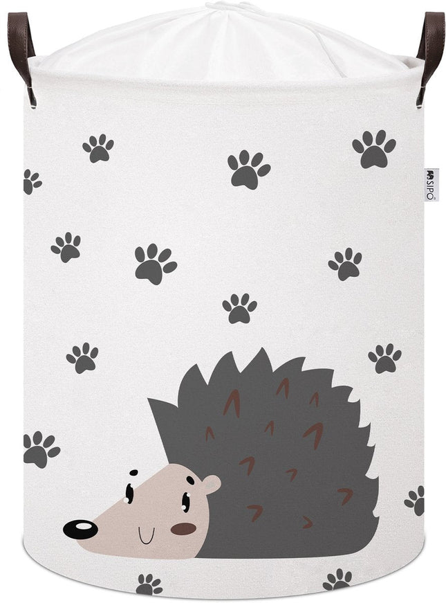 Igel Spielzeug-Aufbewahrungskorb - Baumwoll-Aufbewahrungsbox mit Kordelzug - Wäschekorb für Kinder - 43 Liter - 35x35x45 cm - Sipo - Wäschekorb