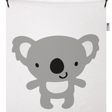 Sipo Koala Spielzeug-Aufbewahrungskorb – Wäschekorb aus Baumwolle für Kinder – Aufbewahrungsbox mit Kordelzug und Griffen – 43 Liter – 35x35x45 cm