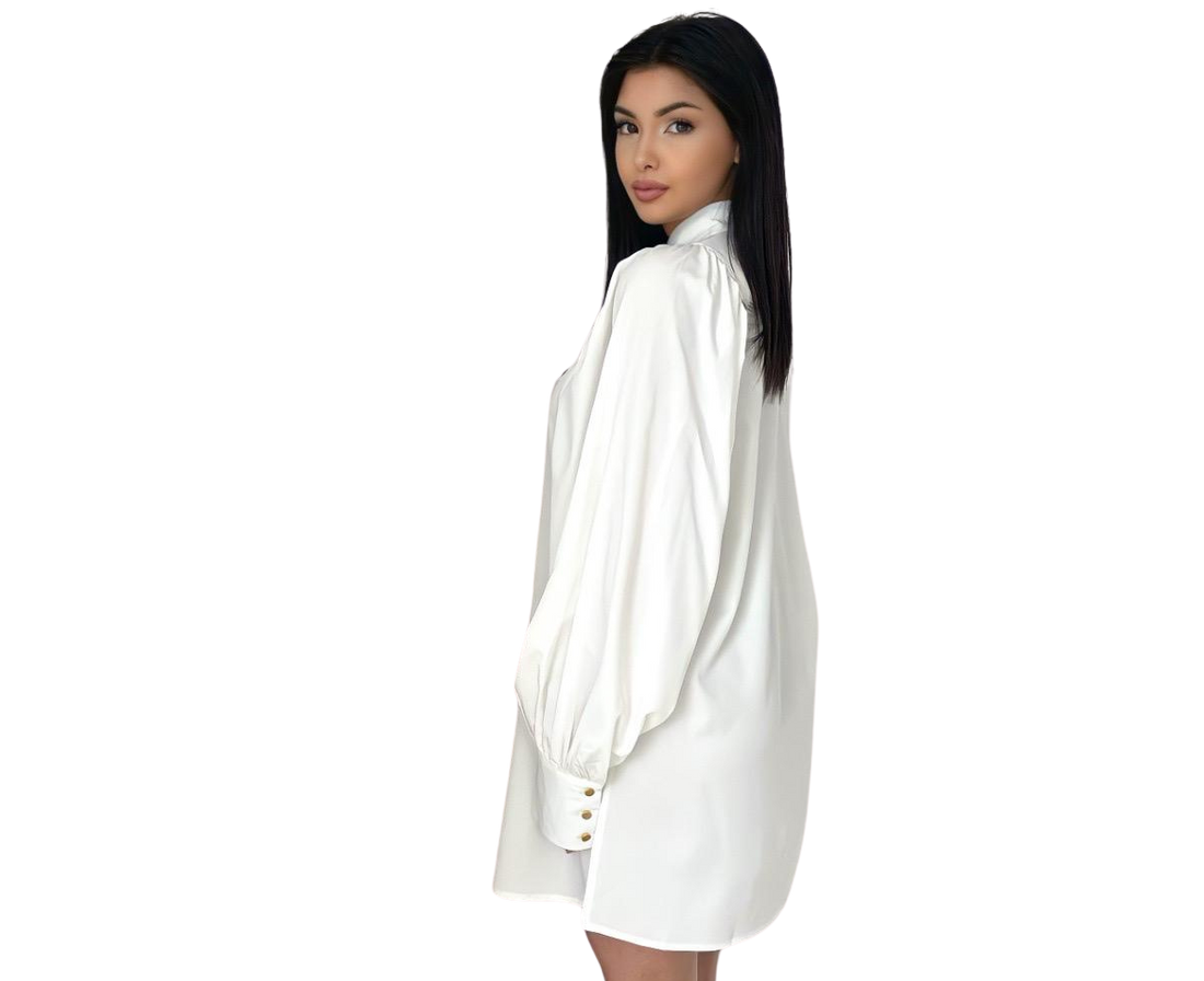 Luna blouse dames – in zwart, wit, beige en olijfgroen, maat S, M en L – foto 14