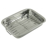 Kinghoff 1376 - Roasting Pan, Baking Tray with Grill Rack - 31 x 22 x 5.5 cm
