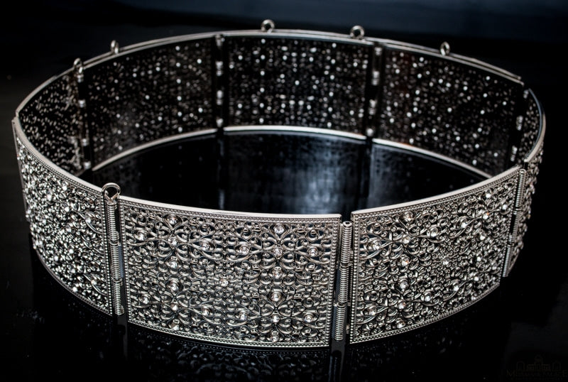 Ceinture droite étroite argentée