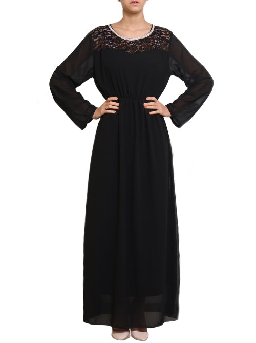 Long-sleeve maxi dress