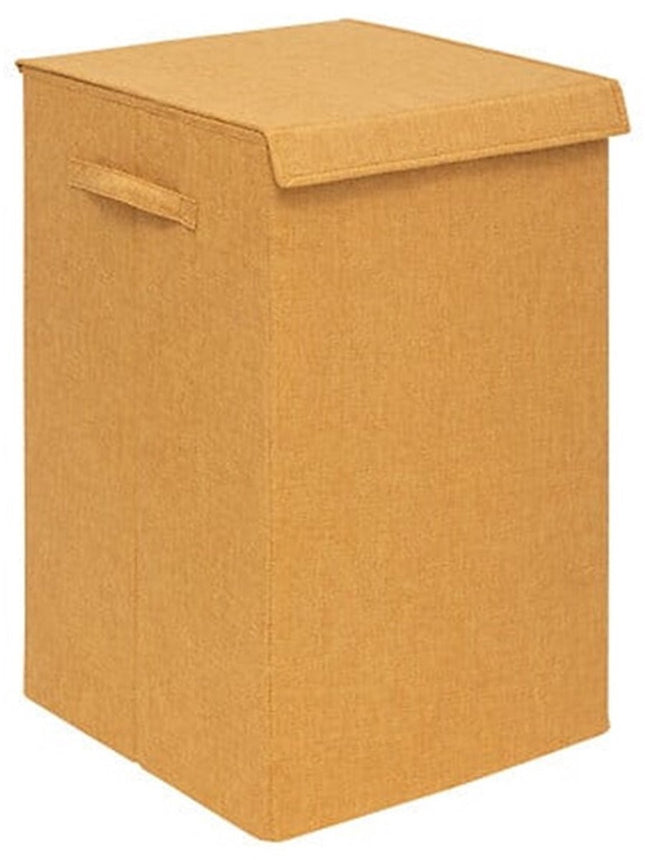 5Five Eureka Sortier-Wäschesammler - 74 Liter - Ockergelb - 37 x 37 x 60 cm - MDF/Polyestergewebe - mit Deckel