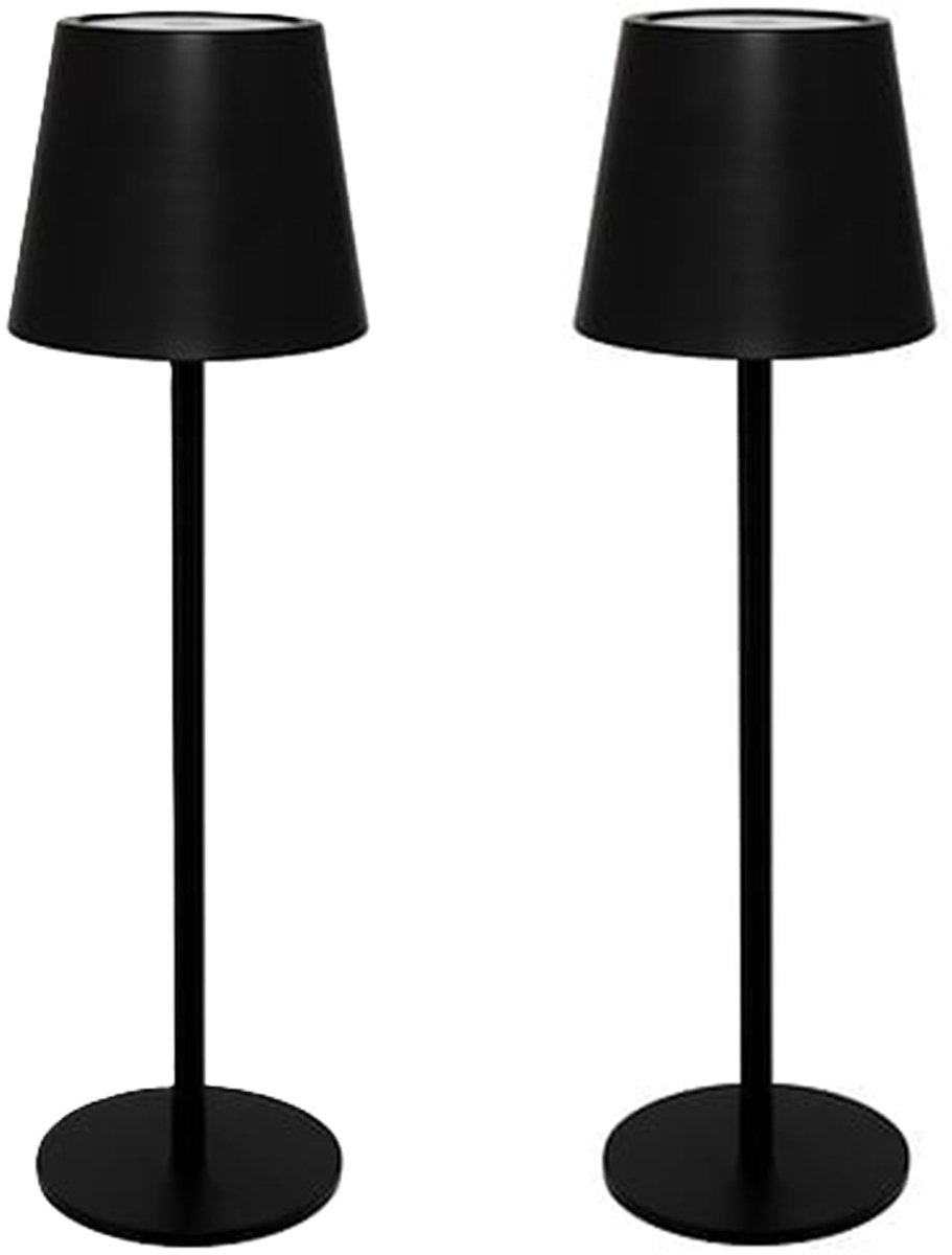 Lampe de table portable Atmosphera Cody - 2x - noir - sans fil/rechargeable - intérieur/extérieur - capteur tactile