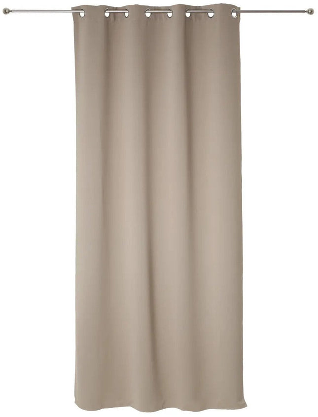Atmosphera verduisterende gordijnen - set 2x stuks - B135 x L240 cm - beige - geplooid - met ringen - kant en klaar