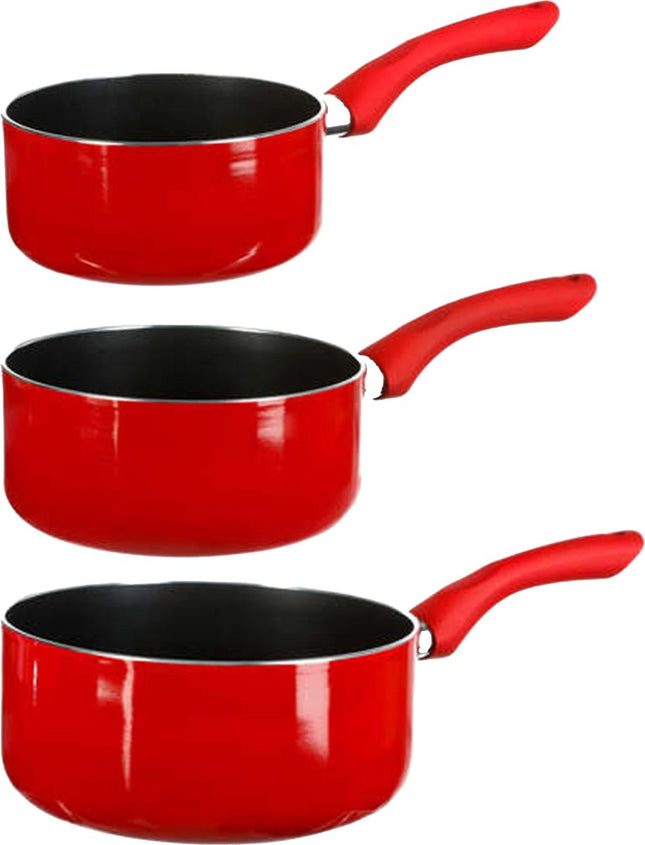 5Five - Stahlpfannen - Induktion - 3er Set - Ø 16/18/20 cm - Rot