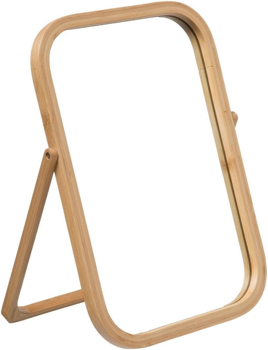 Miroir pivotant en bambou H 39 cm - Miroir de maquillage