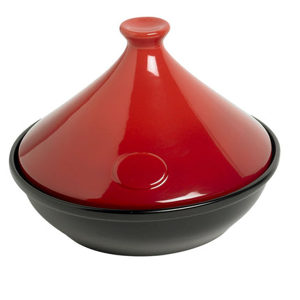 Cosy & Trendy Tajine aus Keramik - Ø 31 cm x 25 cm - Schwarz-Rot