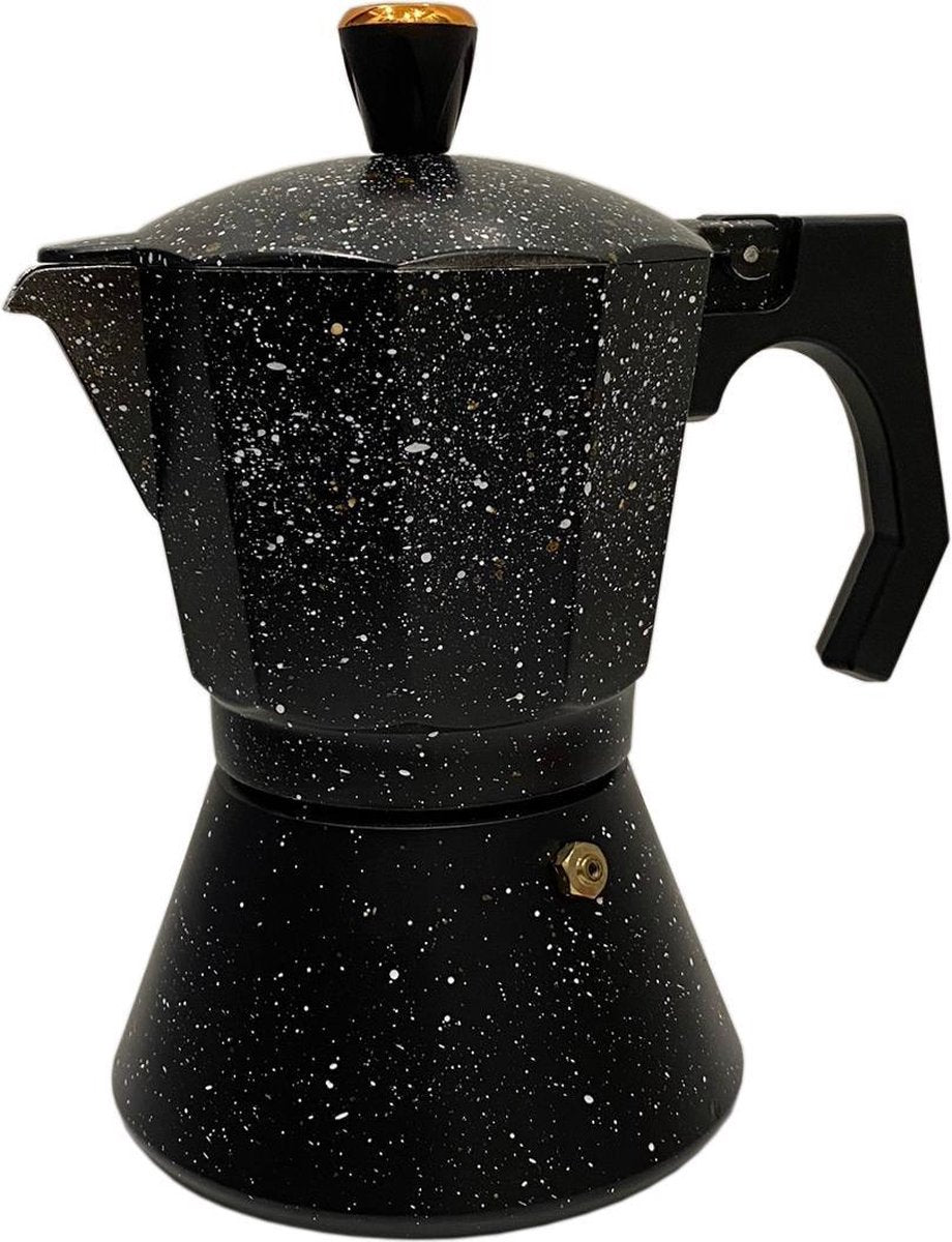Aluminum espresso maker - percolator 9 cups – black