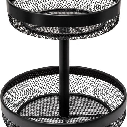 5Five Obstschale 2-stöckiges Modell Double Fruit - Metall - D30 x H31 cm - schwarz - rund - Obstschalen