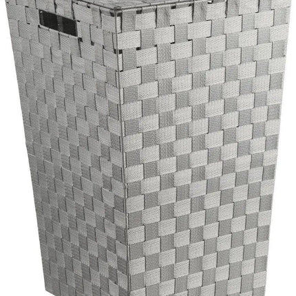 5Five Wasmand gevlochten Rotan - grijs - 57 liter - 33 x 33 x 53 cm - met deksel