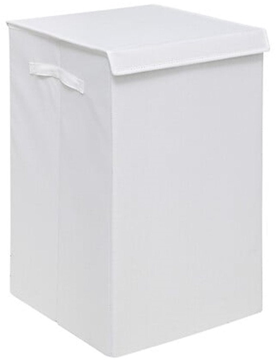 5Five Eureka sorting laundry basket - 74 litres - white - 37 x 37 x 60 cm - MDF / Polyester fabric - with lid