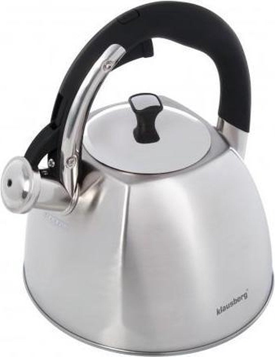 Klausberg KB-7409 fluitketel 2,2 liter – RVS, voor alle warmtebronnen