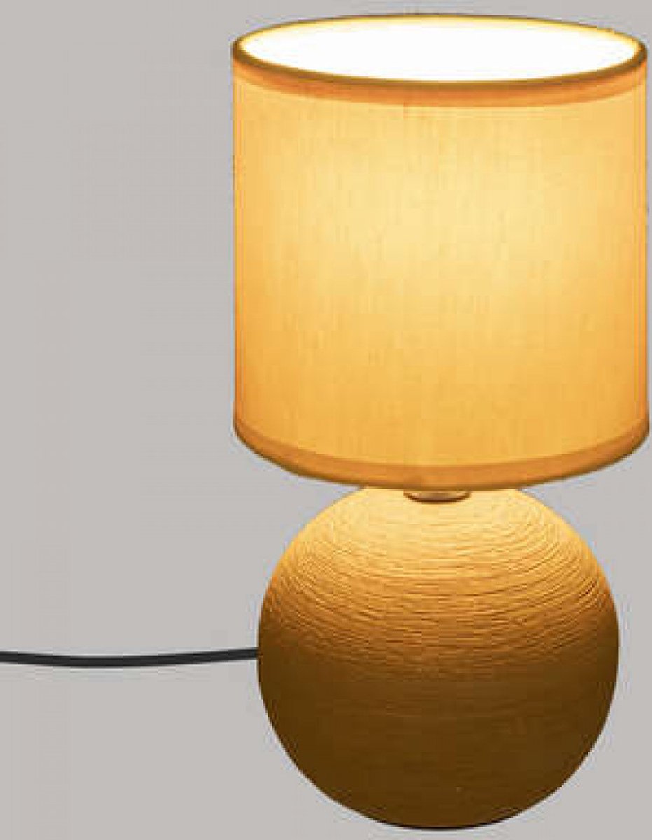 Atmosphera tafellamp oker geel – modern nachtlampje, 25 cm hoog, E14