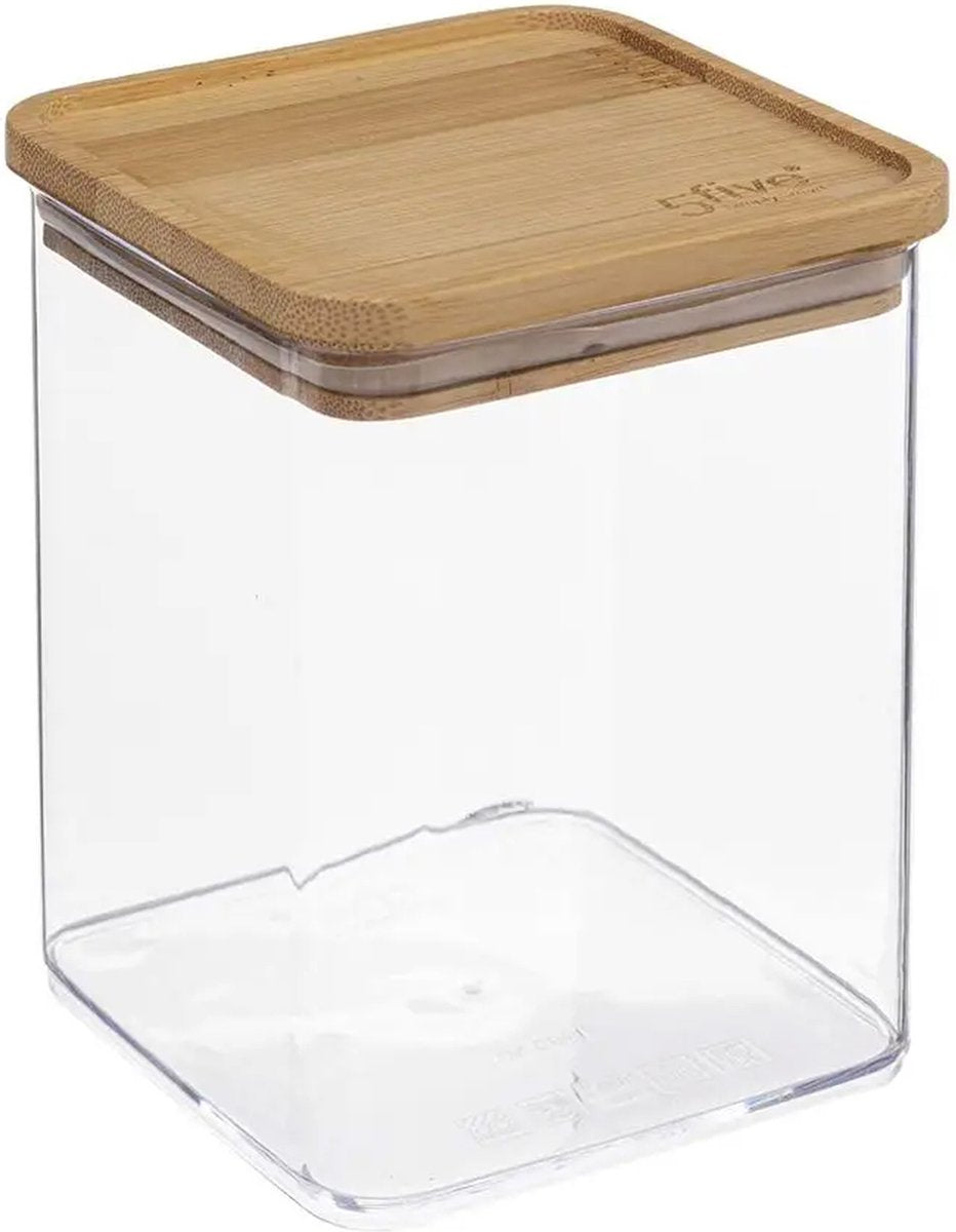 5Five - Kitchen storage jar - Berlino - plastic / bamboo - 1000 ml