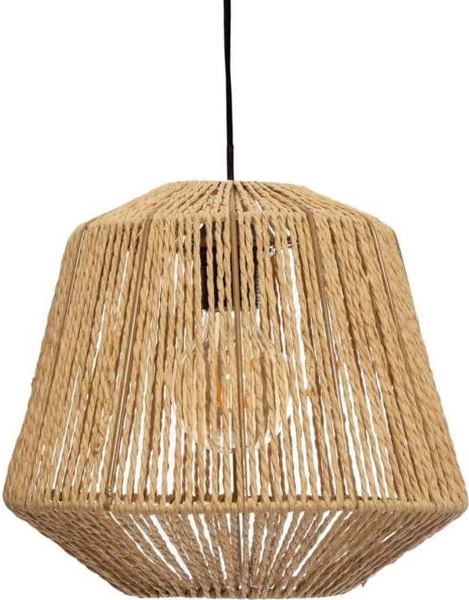 Atmosphera hanglamp van touw – beige, ijzeren frame met E27-fitting – foto 3
