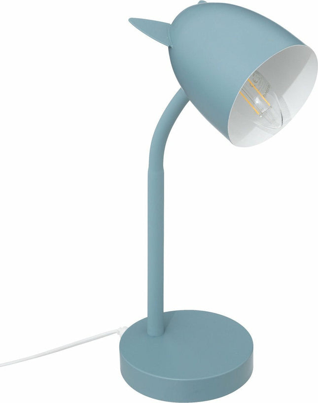 Atmosphera Kinderzimmer Schreibtischlampe - mit Ohren - blau - Metall - 18 x 12,5 x 31 cm - Tischlampe