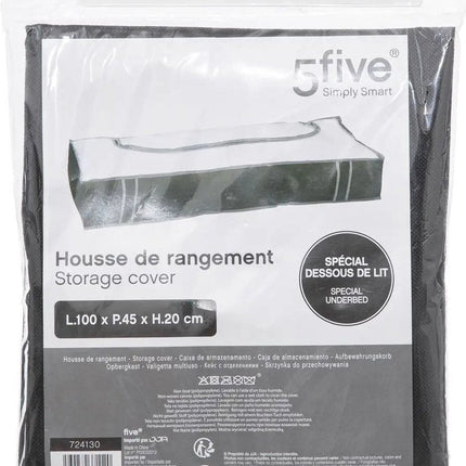 5Five Opberghoes/beschermhoes dekens en kussens - zwart/grijs - 100 x 45 x 20 cm