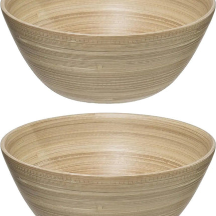 Secret de Gourmet Salatschüssel/Servierschale – Bambus – D30 cm – 2er-Set