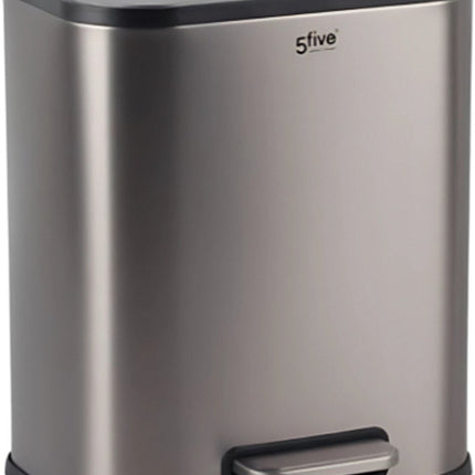 5Five Treteimer - Soft-Close - 50L - Matt Edelstahl - Grau
