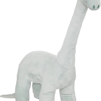 Atmosphera Knuffeldier Dinosaurus Brontosaurus - zachte pluche stof - extra groot formaat - grijs - 90 cm