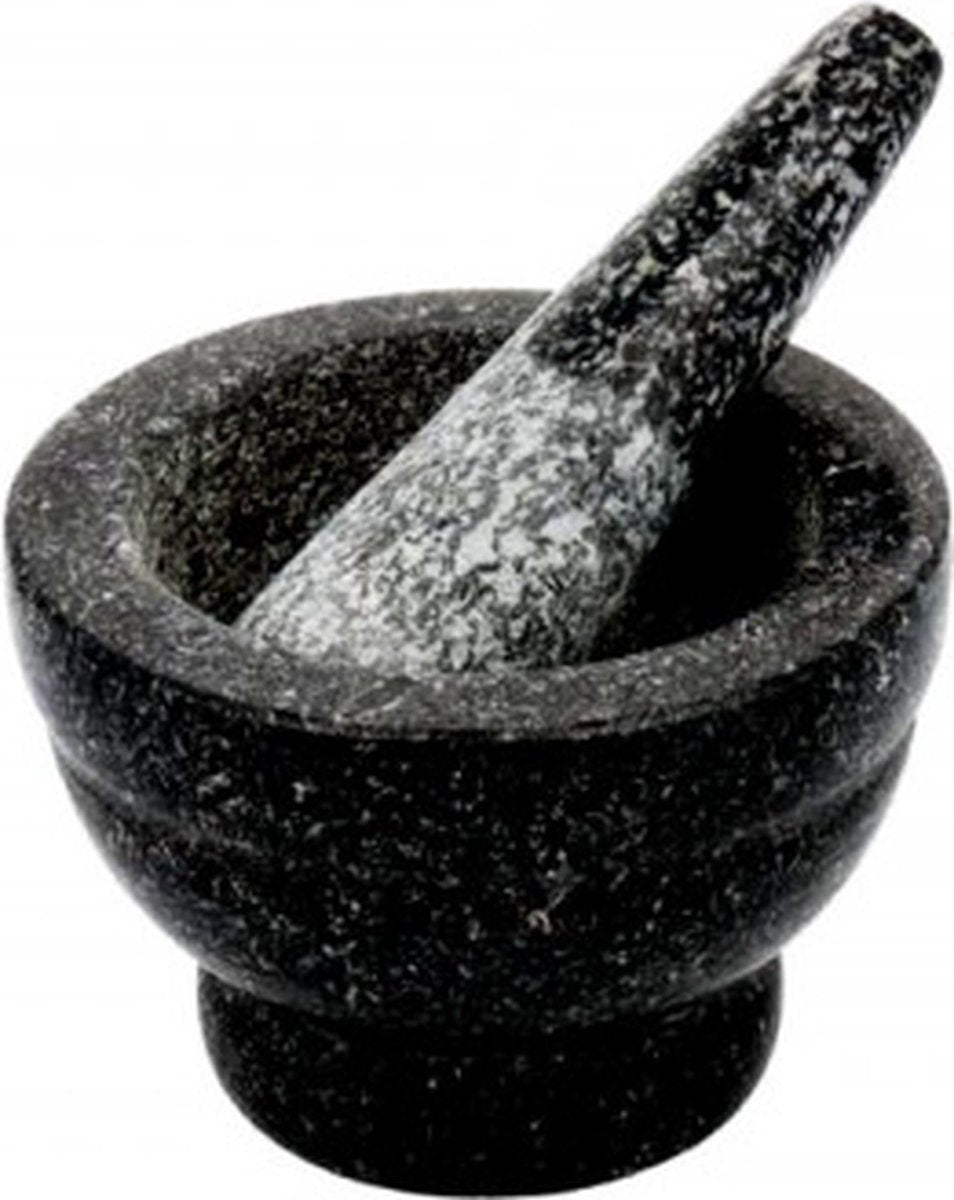 Mortier en marbre de luxe - Ø 8 cm - Noir  - Haute qualité
