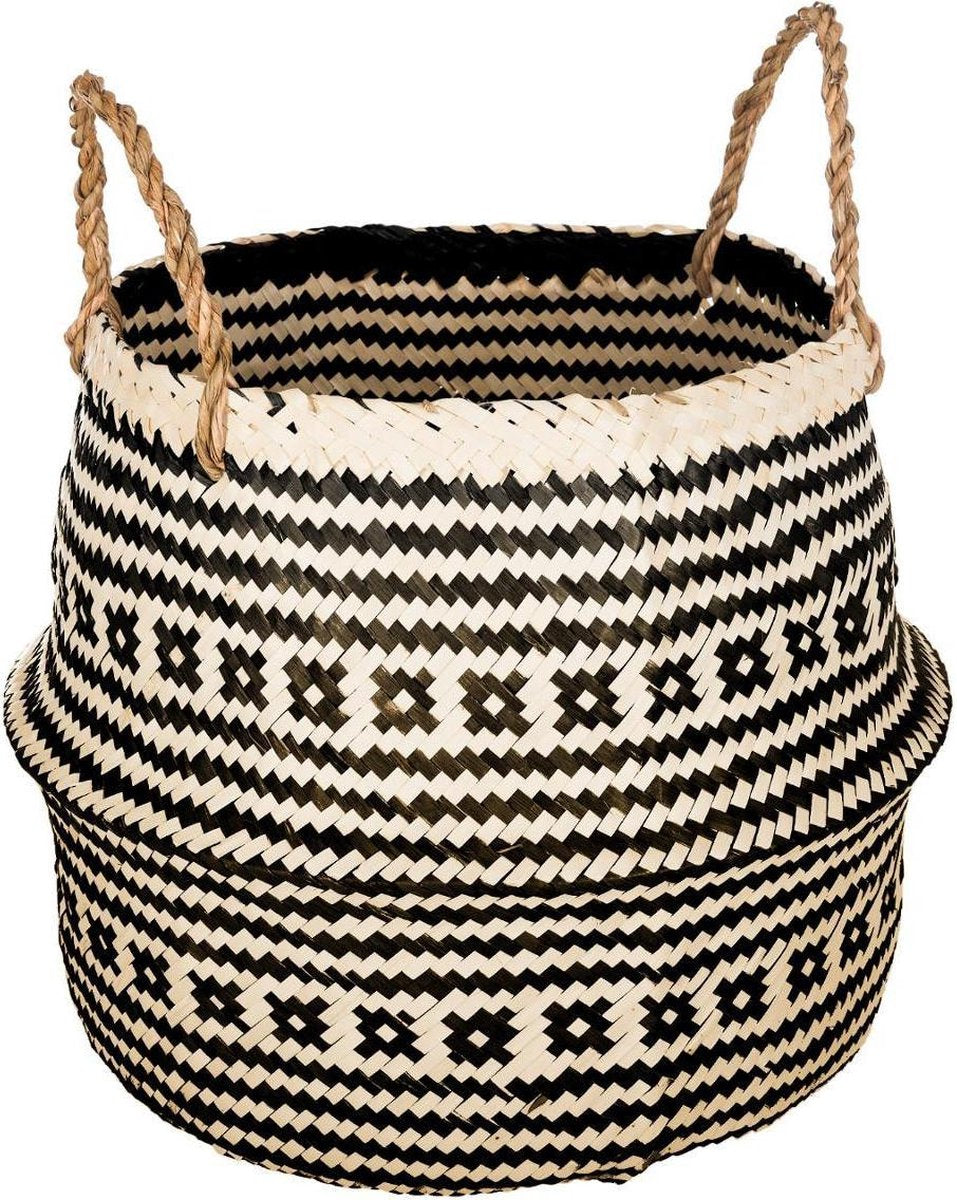 Atmosphera Wicker storage basket black - Plant pot - Seagrass