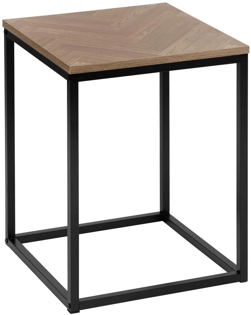 5Five klein bijzettafeltje Chevron – houtlook en staal, 40 x 50 cm