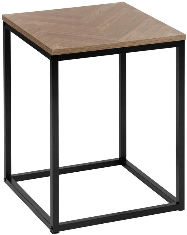 5Five Beistelltisch Chevron - Holz/Metall - hellbraun/schwarz - Ø40 x H50 cm - Couchtisch