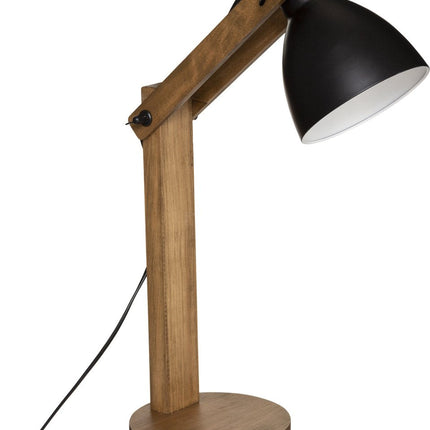 Atmosphera Tischleuchte/Schreibtischlampe Design Light Cuba - Holz/Schwarz - H56 cm - Leselampe