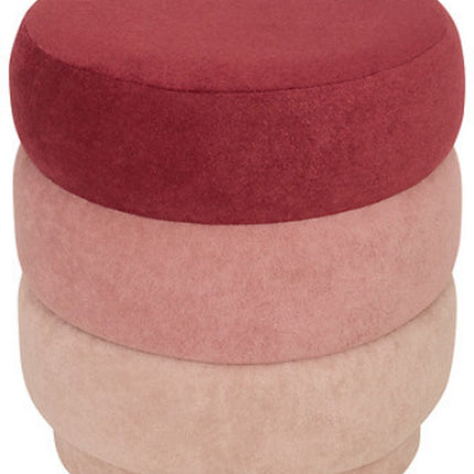 Atmosphera Sinan Samt-Sitzhocker - Ø38xH40cm - Rosa