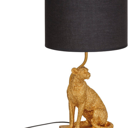 Atmosphera Luipaard Gepi Tischlampe - Ø25xH48cm - Schwarz/Gold