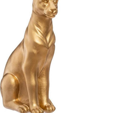 Dekoratives Panther-Bild - Polyresin - Gold - Höhe 23cm
