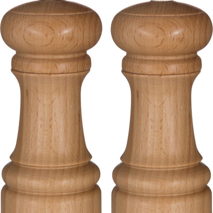 5Five Pfeffermühle/Salzmühle Holz beige 14 cm - 2er Set - Kräutermühle - Gewürzmühle - Küchenkräutermühle