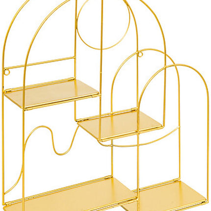Wandschrank ungleiche Formen - Gold - Stahl - 4 ungleiche Böden - 50 x 60 cm - Wandregale