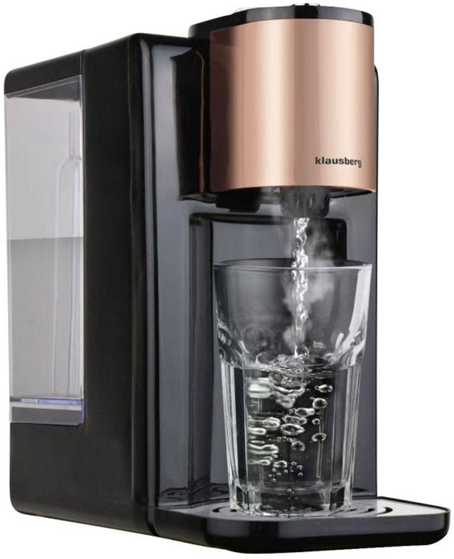 Klausberg KB7879 Hot Water Dispenser – 2,2 Liter – Temperatuurregeling (45-100°C) – Zwart & Rose Gold – 2600W - Heetwaterdispenser