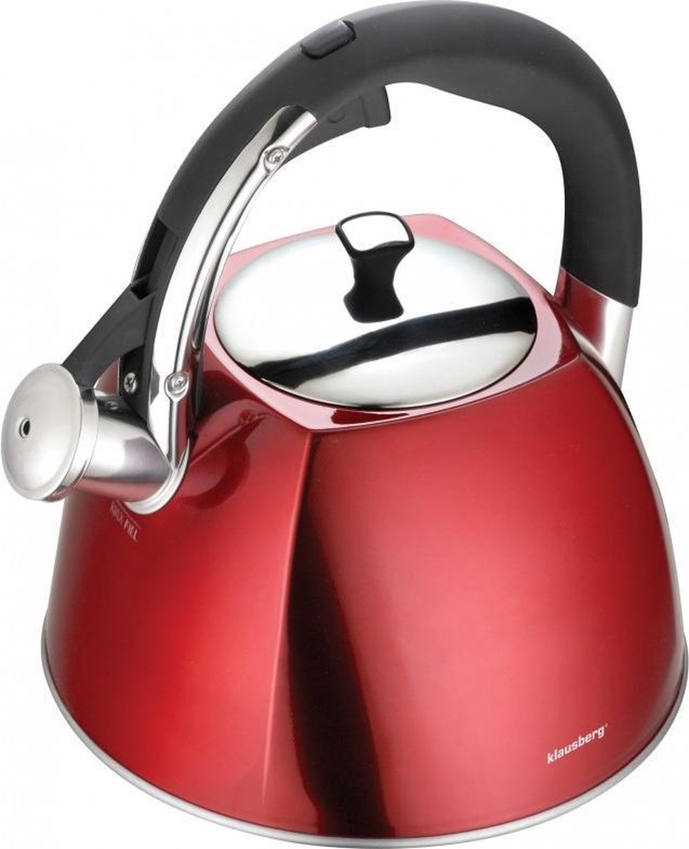 Klausberg KB-7258 bouilloire sifflante - 3L - inox - toutes sources de chaleur
