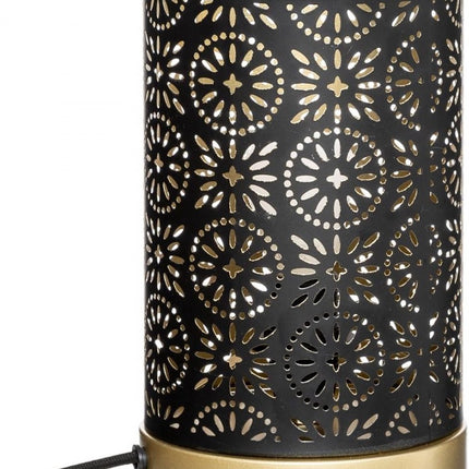 Tischleuchte - Mandala-Muster - Schwarz - Gold - E14