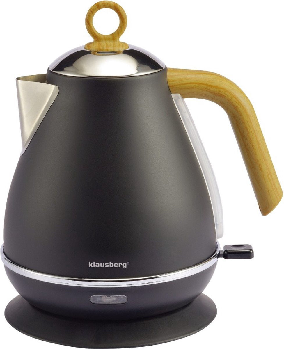 Klausberg 7706 - Bouilloire rétro - 1,7 L - Inox - Noir